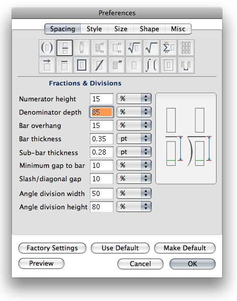 DefineSpacingFraction