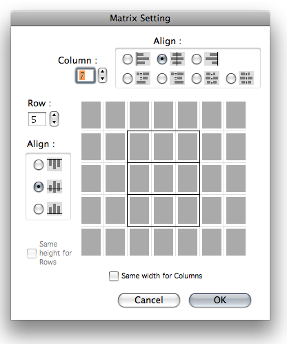 MatrixSetting