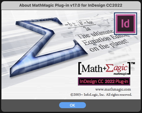 MathMagic CC Plug-in About dialog